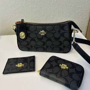 Coach Black and Gold Crossbody Bag Trio